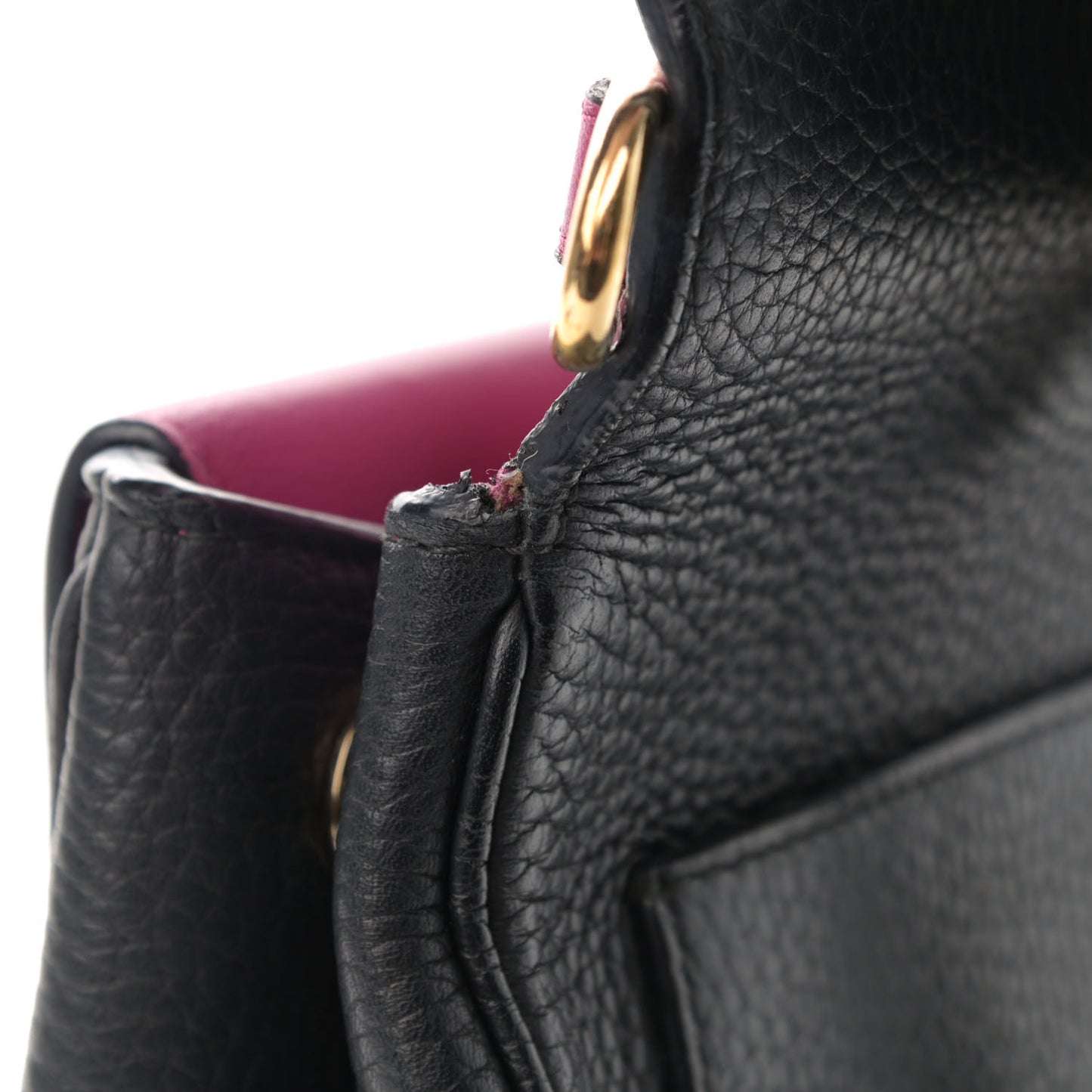Bullcalf Medium Be Dior Flap Black Fraise