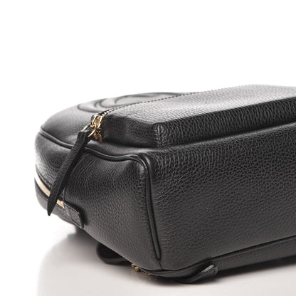 Gucci Pebbled Calfskin Soho Chain Backpack Black 9 of 10