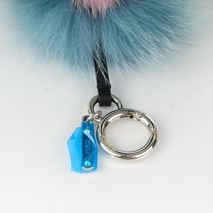 Fendi Fox Mink Rabbit Fur Vitello Flamingo Mini Monster Bag Bug Charm Lagoon Black Multicolor 3 of 4