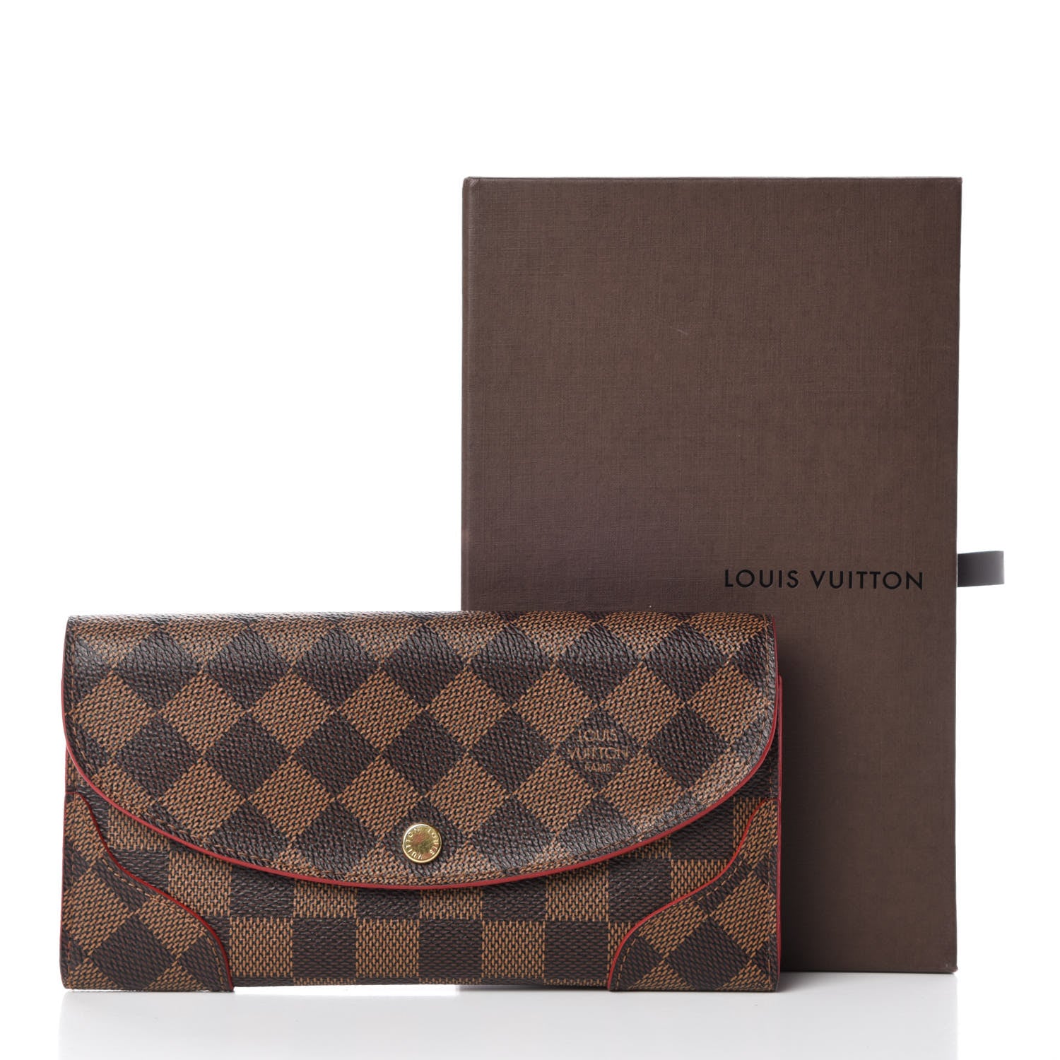 Louis Vuitton Damier Ebene Caissa Wallet Cherry 10 of 10