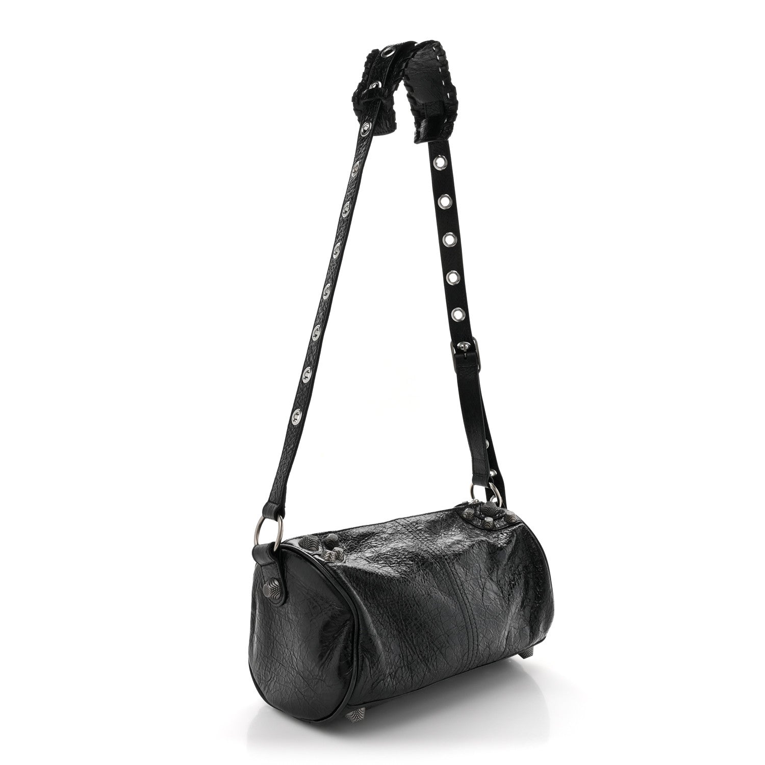 Balenciaga Agneau Arena Le Cagole Cylinder Bag Black 1550943