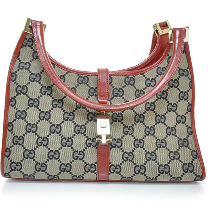 Gucci Monogram Small Bardot Tote Navy Red 1 of 8
