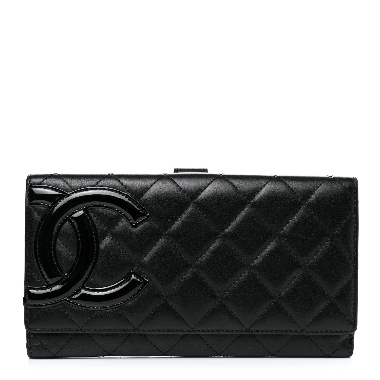 Chanel Calfskin Quilted Cambon Long Double Wallet Black 1 of 15