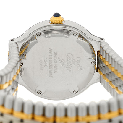 Cartier Stainless Steel 18K Yellow Gold 28mm Must De 21 Bullet Link Quartz Watch 4 of 4