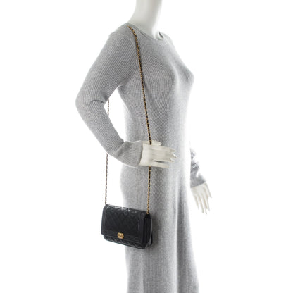 Chanel Lambskin Quilted Boy Wallet On Chain WOC Black 2 of 8