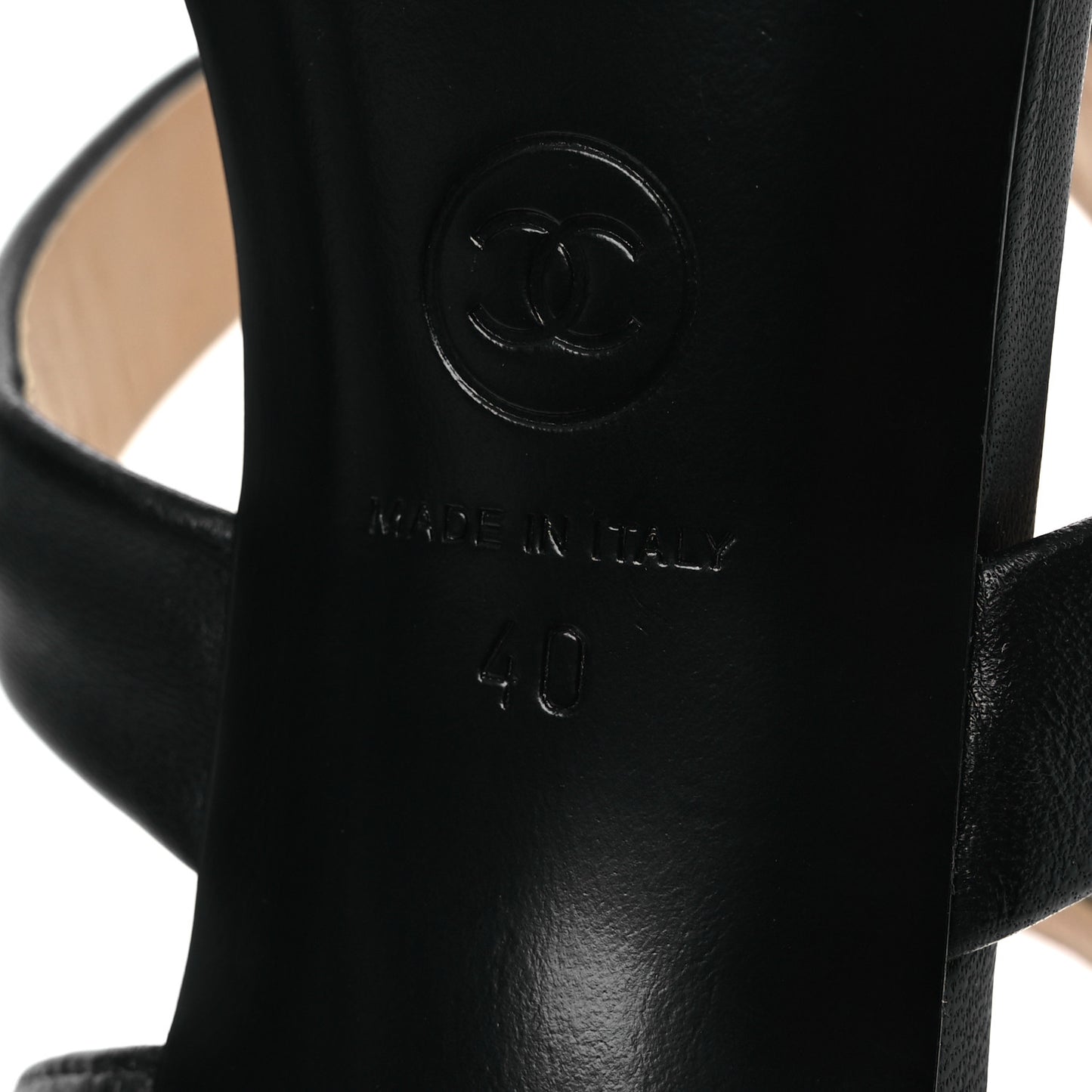 Lambskin Chain Strap Sandals 40 Black