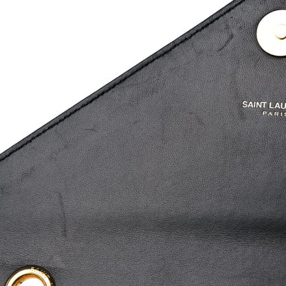 Saint Laurent Grain De Poudre Matelasse Chevron Medium Monogram Satchel Black 10 of 14