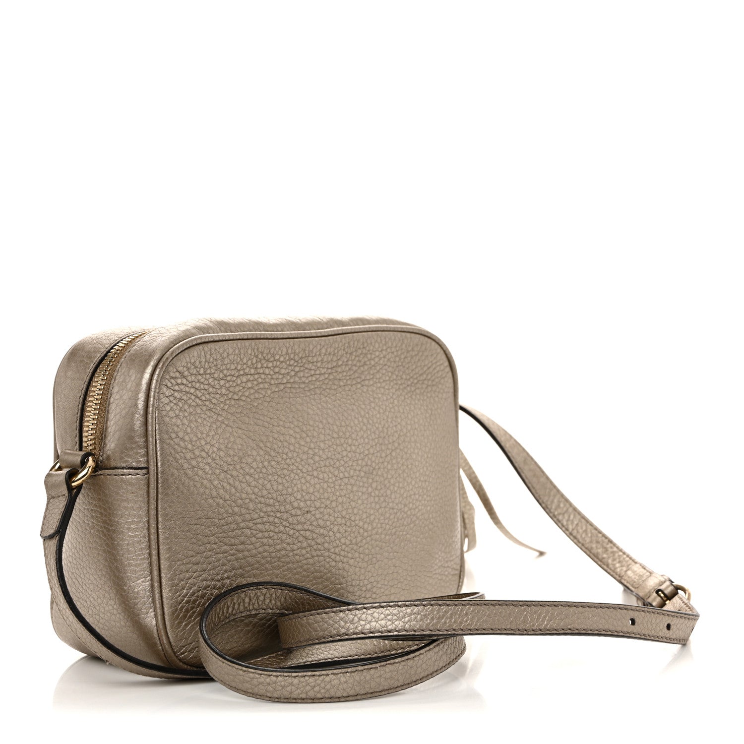 Gucci Metallic Pebbled Calfskin Small Soho Disco Bag Golden Beige 3 of 13