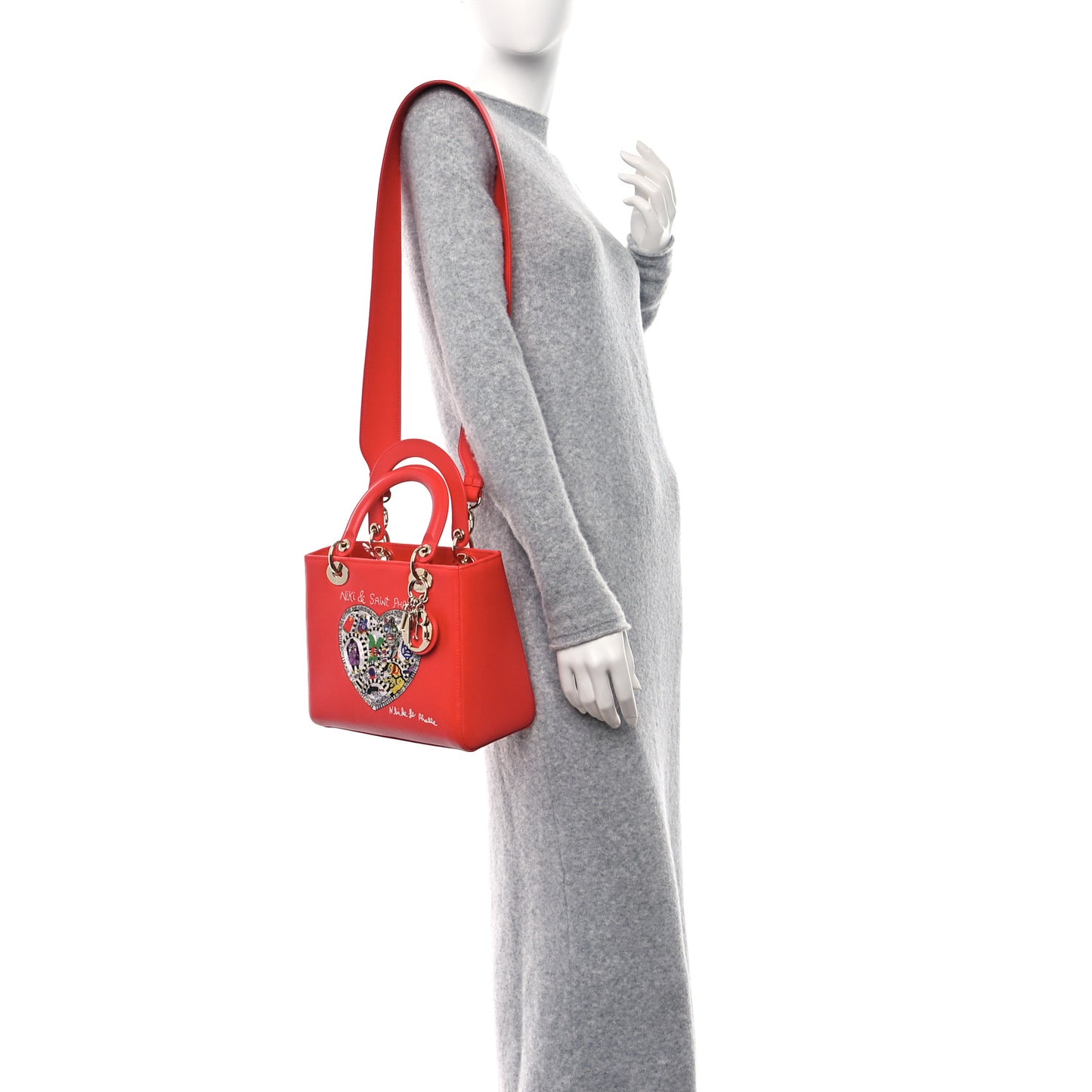 Calfskin Niki De Saint Phalle Medium Supple Lady Dior Red