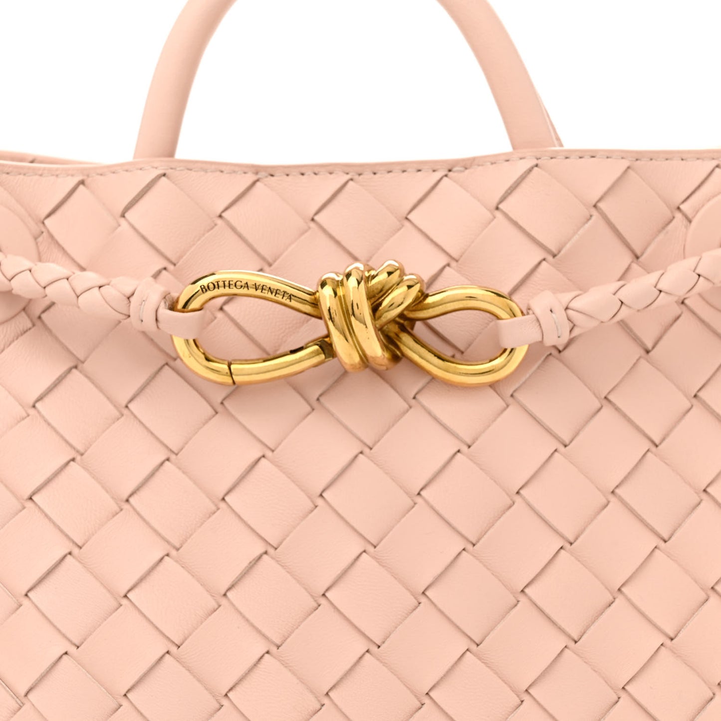 Nappa Intrecciato Small Andiamo Shoulder Bag Nude