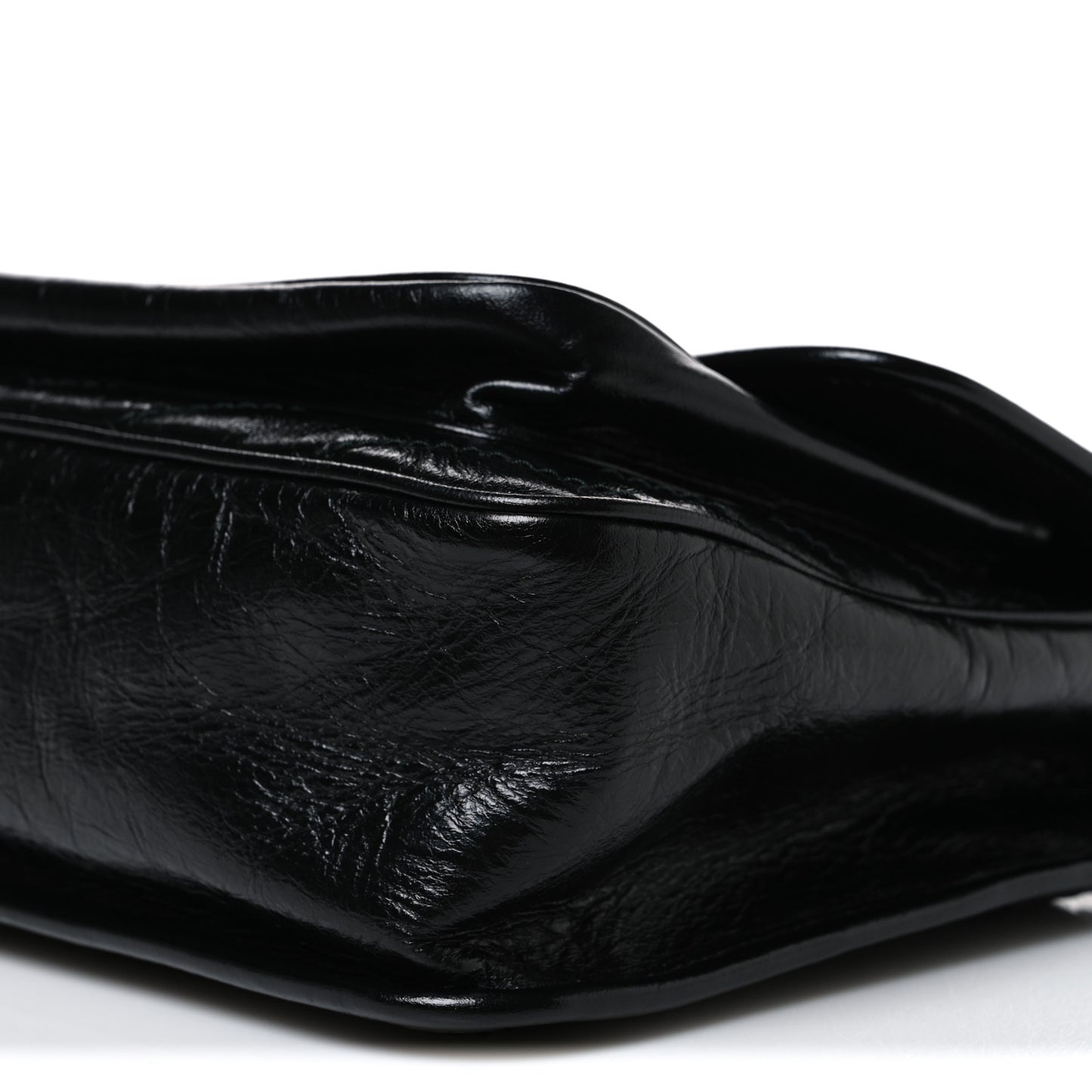 Crinkled Calfskin Matelasse Monogram Medium Niki Chain Satchel Black