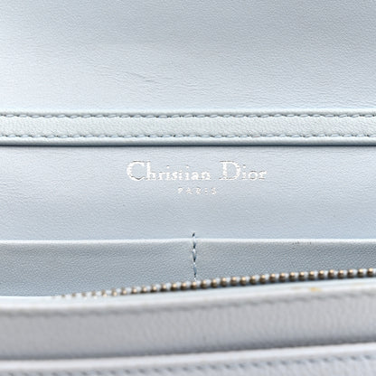 Christian Dior Grained Calfskin Diorama Wallet on Chain Pouch Light Blue 6 of 15