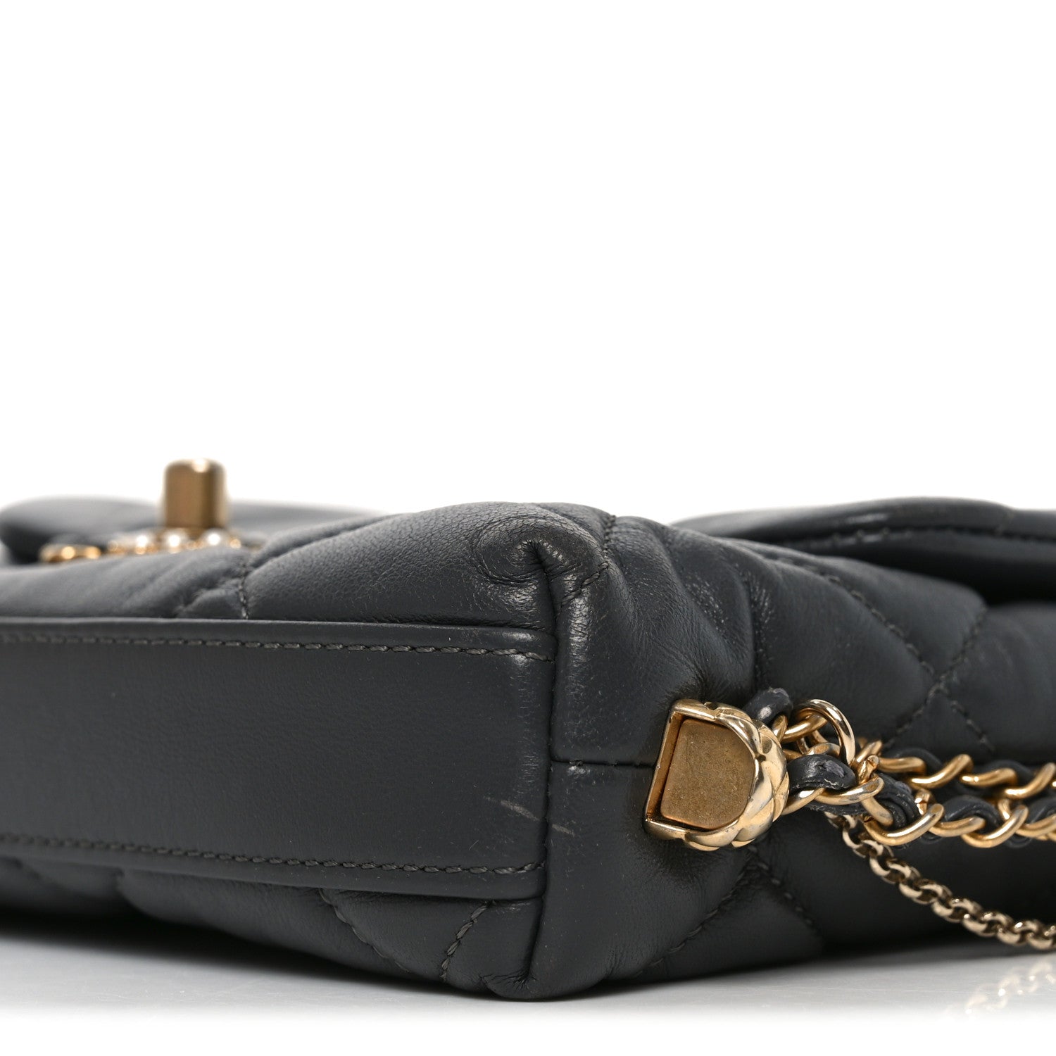 Chanel Lambskin Quilted Mini Crush On Chains Flap Bag Grey 10 of 10