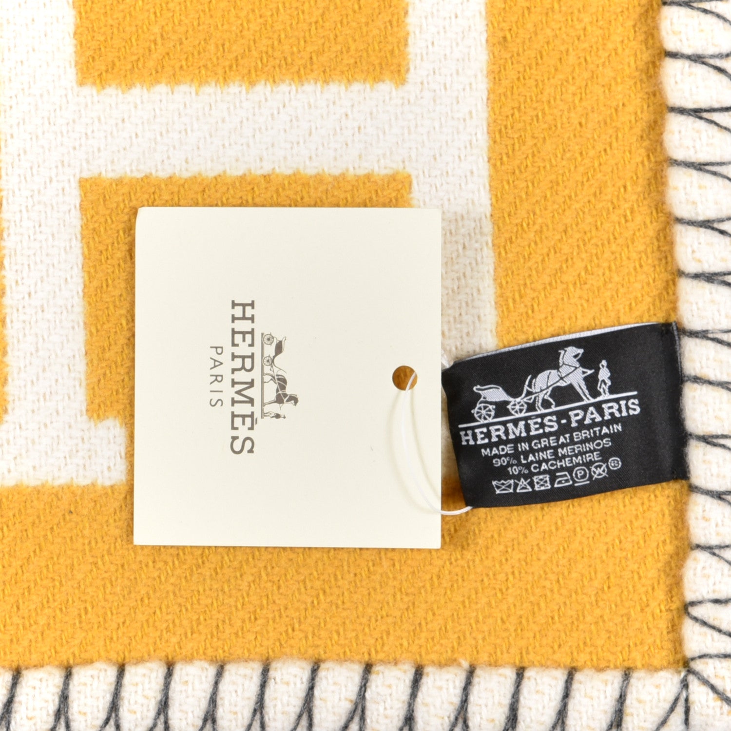 Hermes Wool Cashmere Avalon III Blanket Gris Soleil 3 of 3