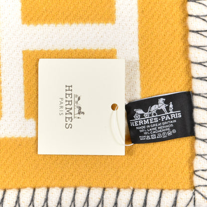 Hermes Wool Cashmere Avalon III Blanket Gris Soleil 3 of 3