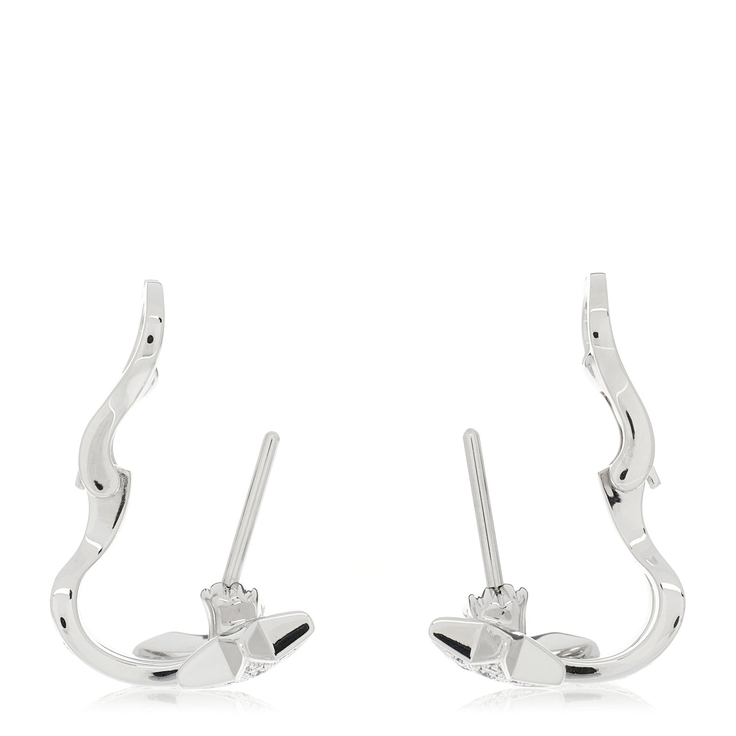 18K White Gold Diamond Etoile Filante Earrings