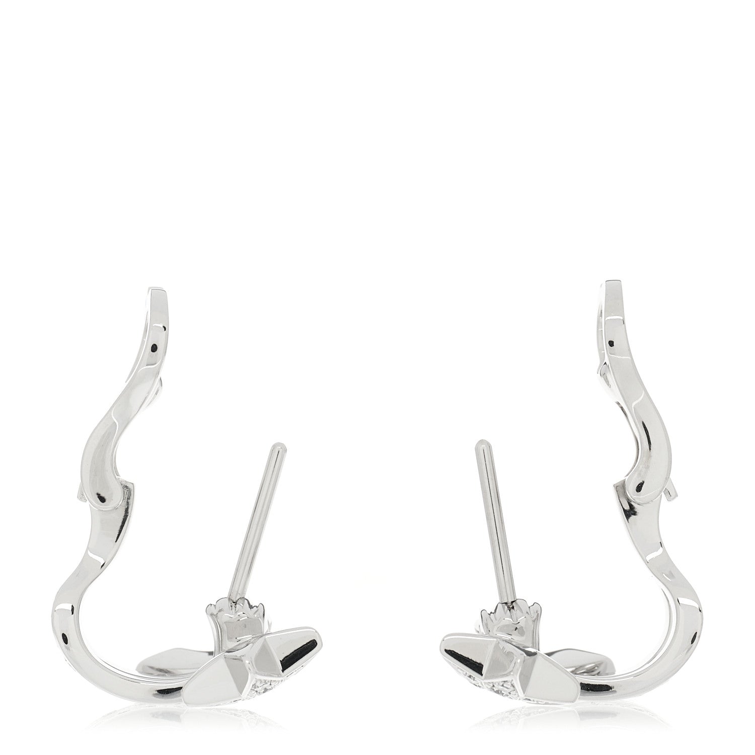 Chanel 18K White Gold Diamond Etoile Filante Earrings 3 of 4