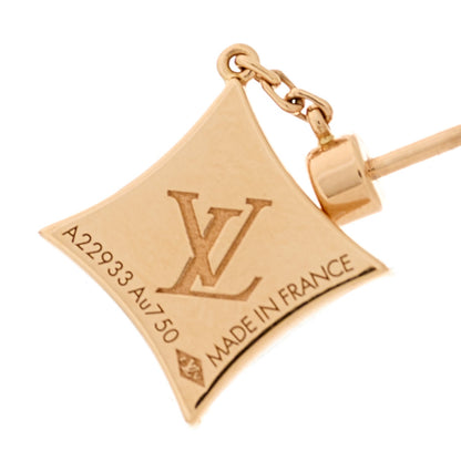 Louis Vuitton 18K Pink Gold Diamond Pink Mother of Pearl Color Blossom BB Star Earrings 4 of 5