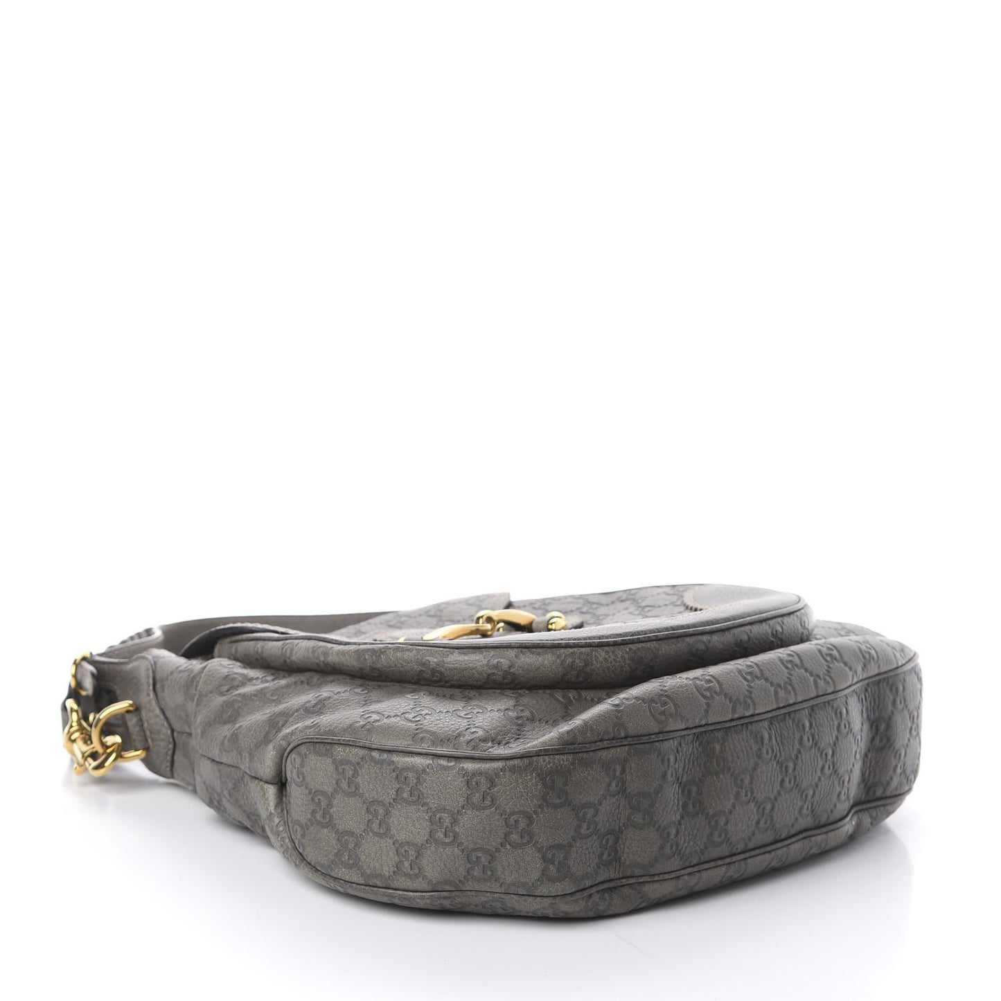 Guccissima Large New Pelham Satchel Grey