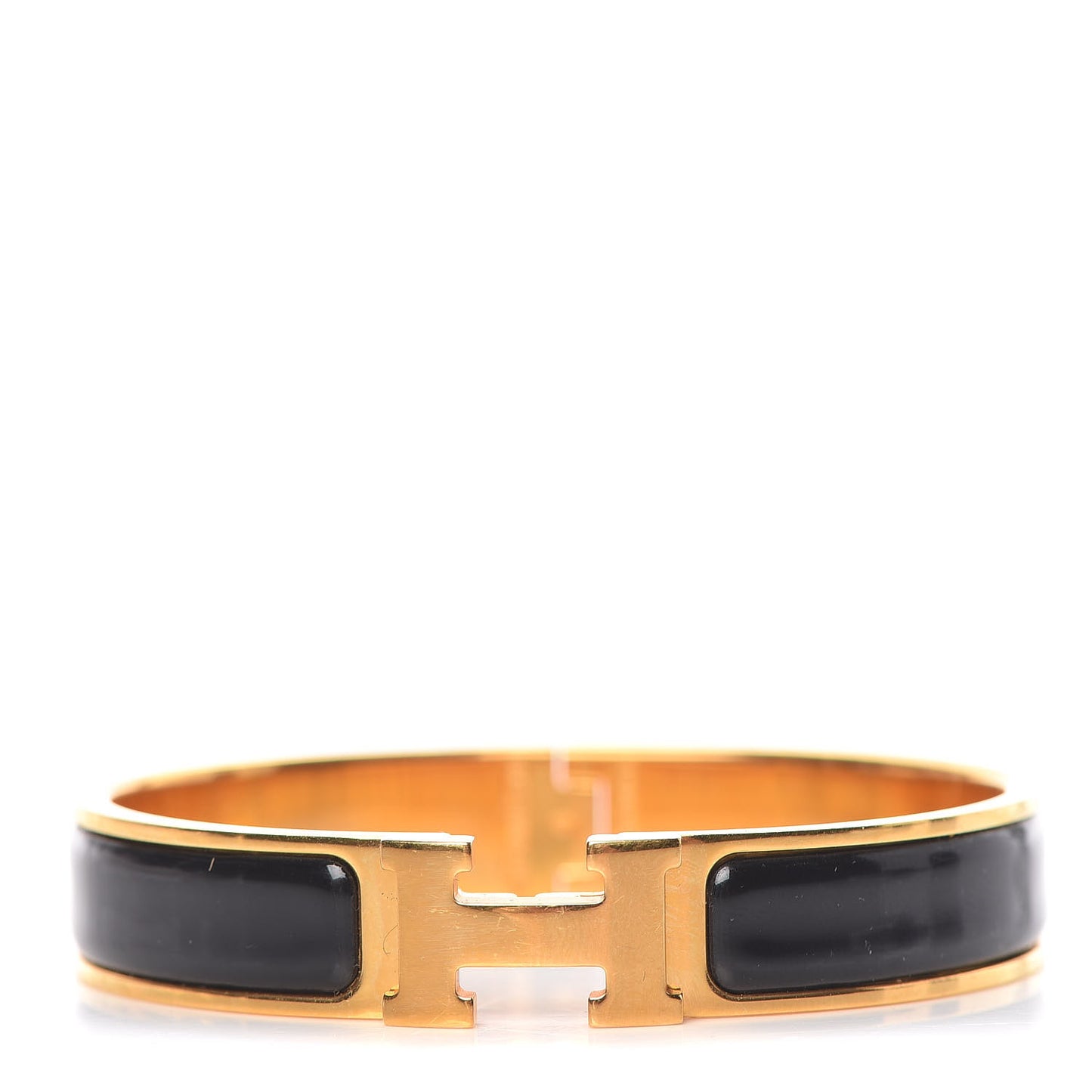 Enamel Narrow Clic Clac H Bracelet PM Black