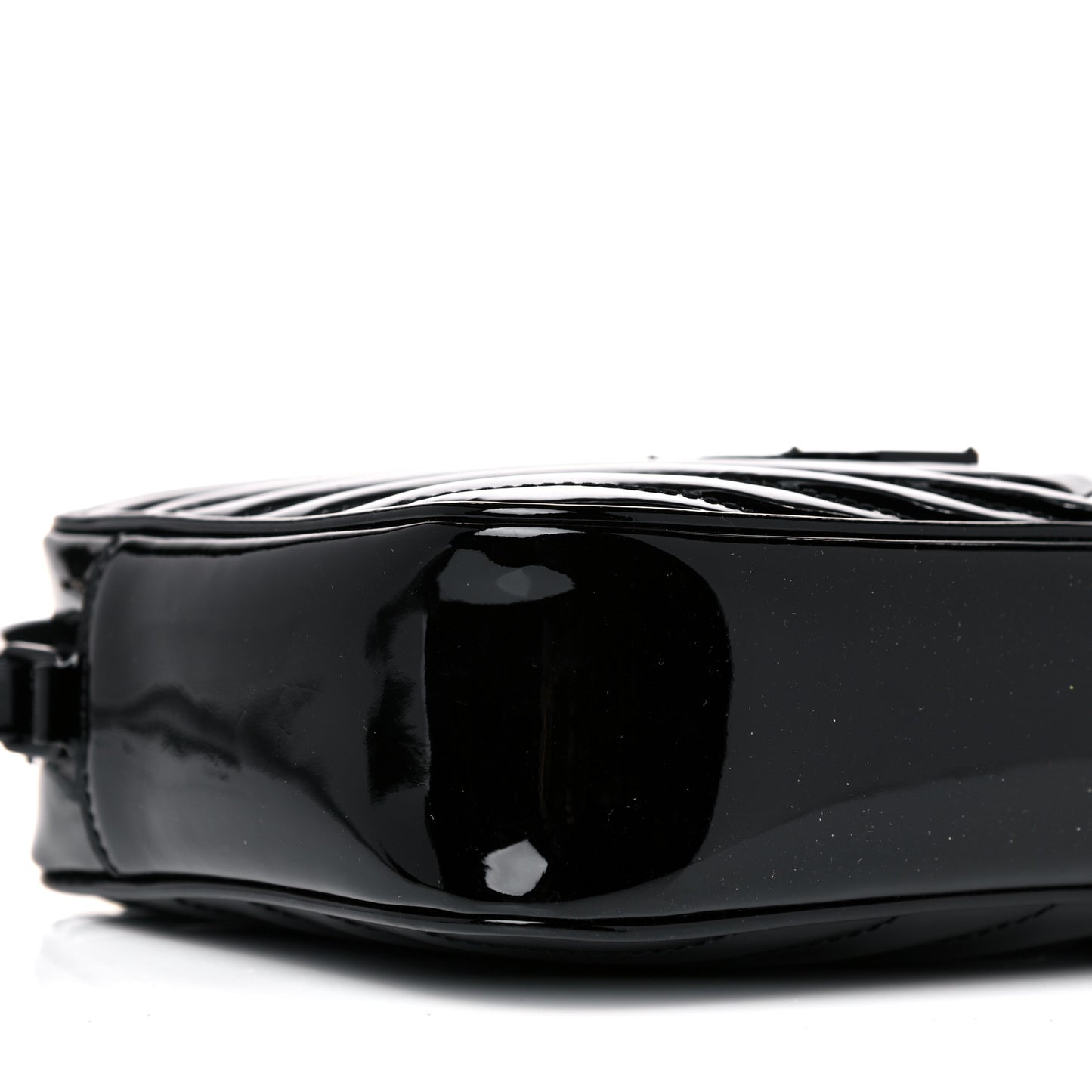 Patent Calfskin Matelasse Monogram Lou Camera Bag Black