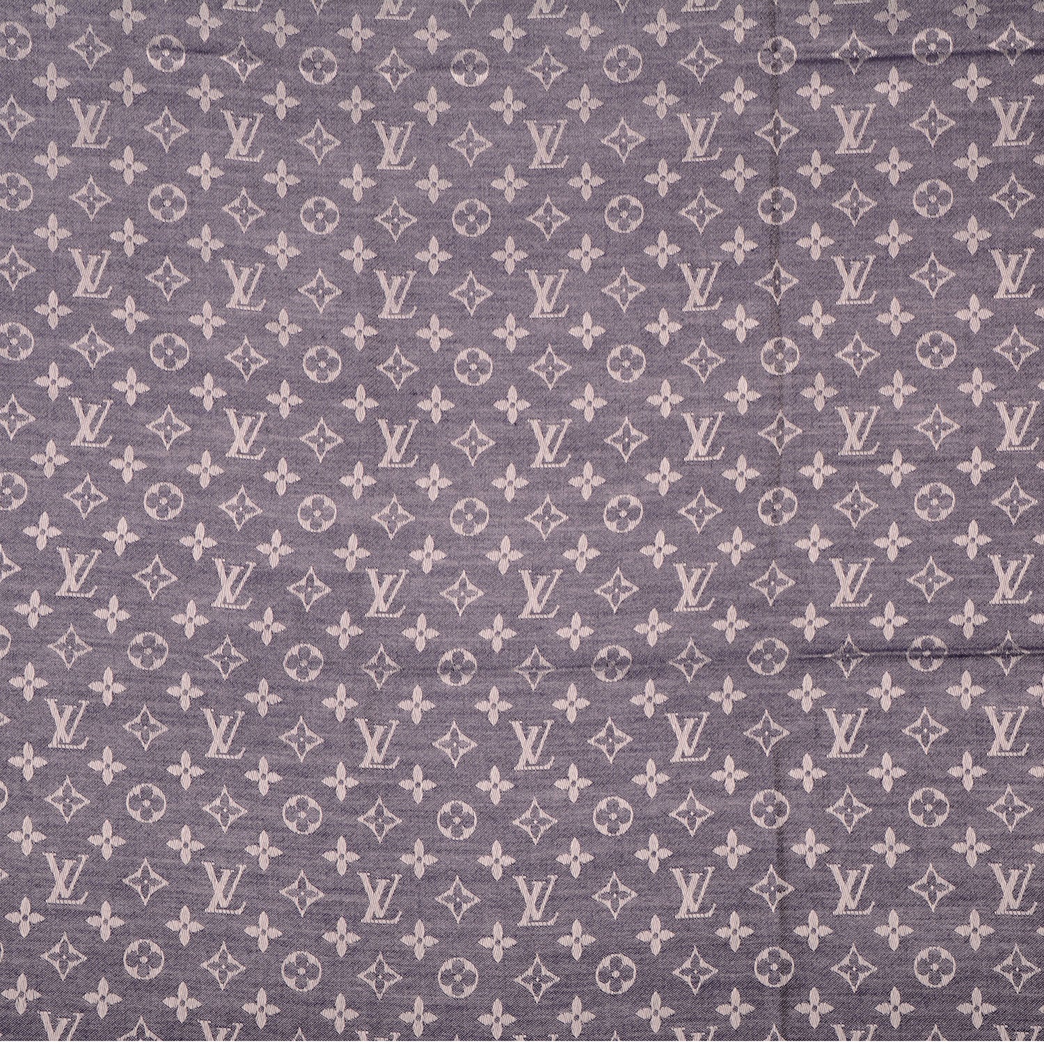 Louis Vuitton Silk Wool Monogram Denim Shawl Blue 1 of 5