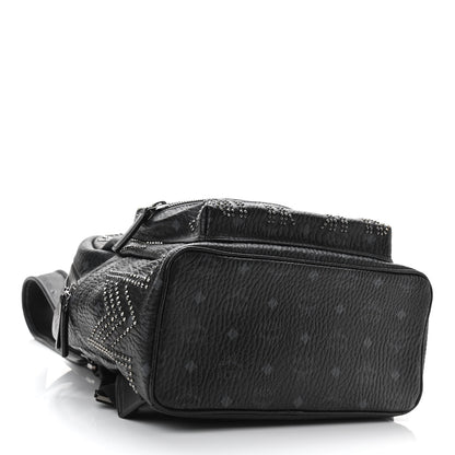MCM Visetos Studded Medium Stark Gunta Backpack Black 4 of 11