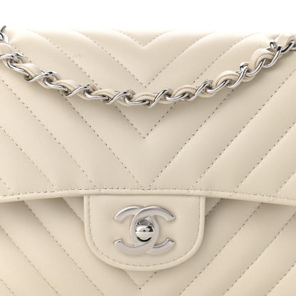 Chanel Lambskin Chevron Quilted Small Double Flap White 8 of 12