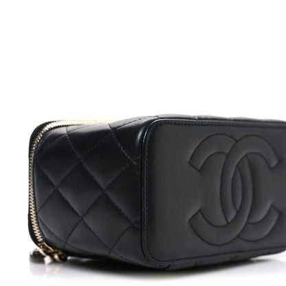 Chanel Lambskin Quilted Trendy Small Top Handle Vanity Case With Chain Black 9 of 10