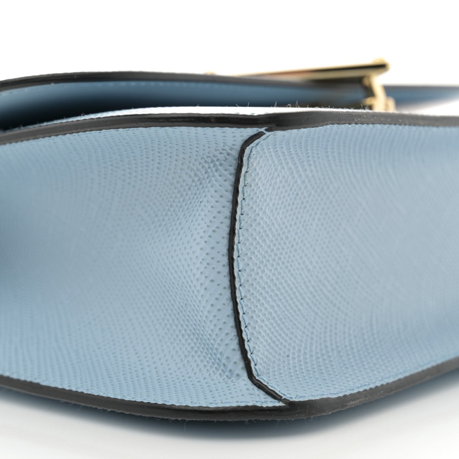 Prada Saffiano Cuir Triangle Embleme Flap Shoulder Bag Celeste 9 of 10