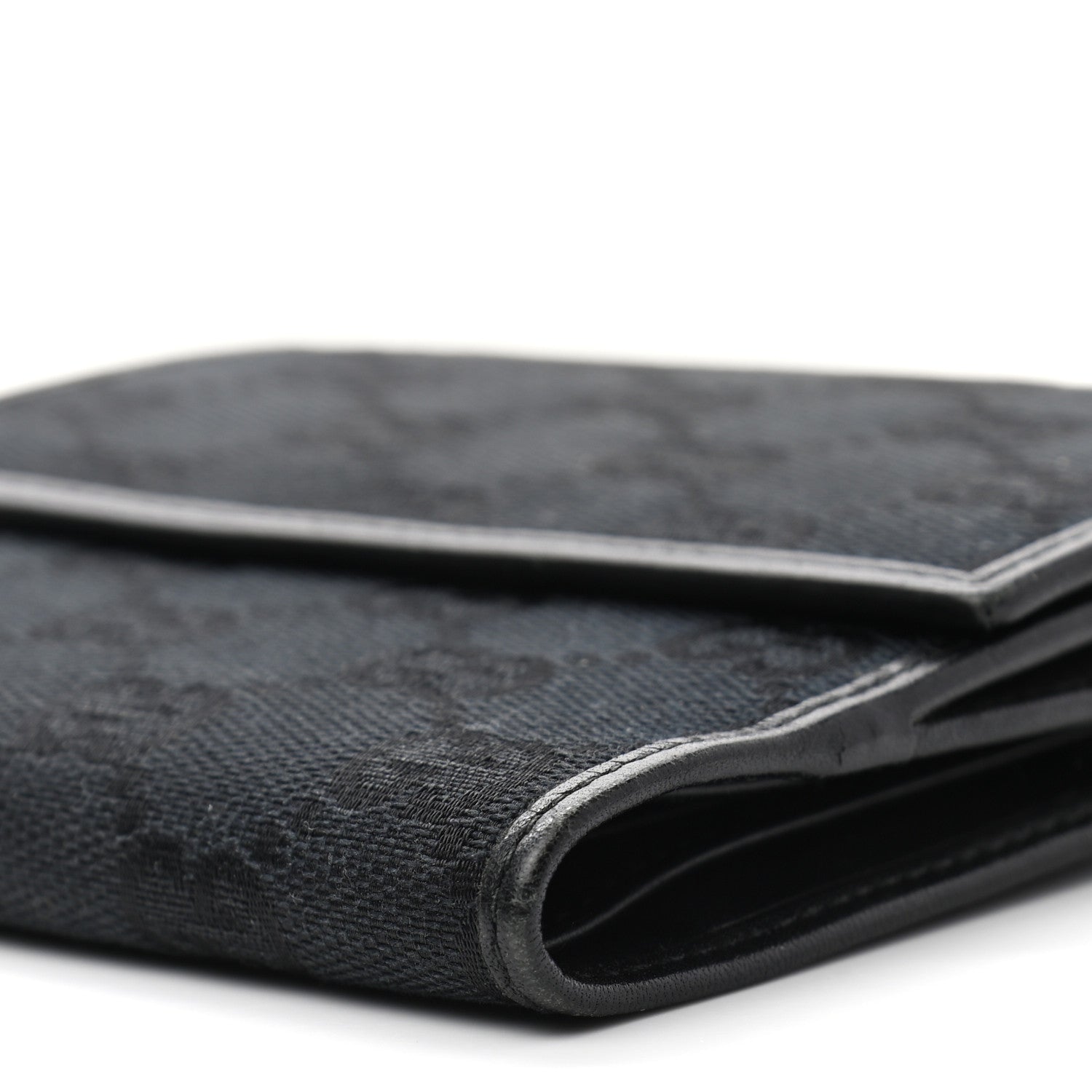 Gucci Monogram Flap Wallet Black 10 of 14