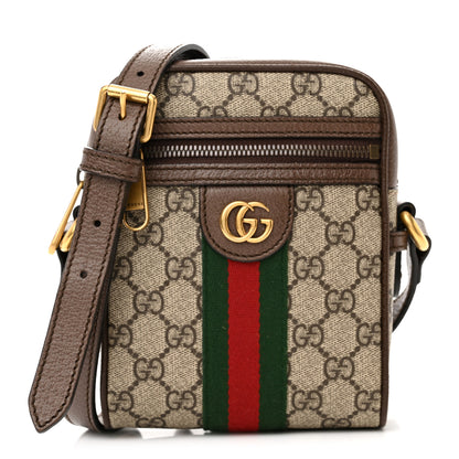 Gucci GG Supreme Monogram Web Mini Ophidia Messenger Brown 1 of 12