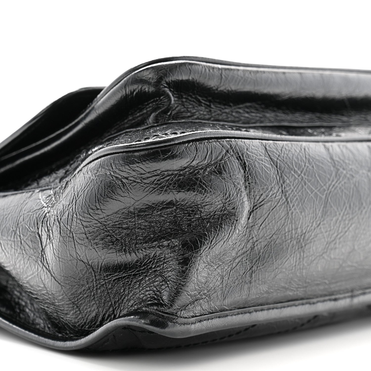 Saint Laurent Crinkled Calfskin Matelasse Monogram Medium Niki Chain Satchel Black 9 of 10
