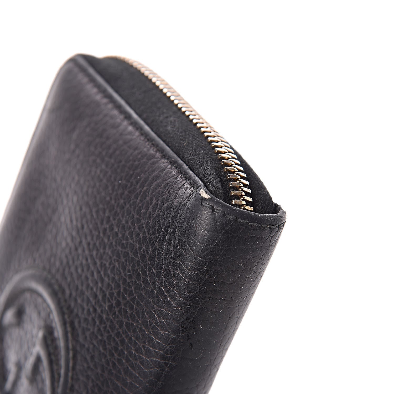 Gucci Pebbled Calfskin Medium Soho Zip Around Wallet Black 8 of 13