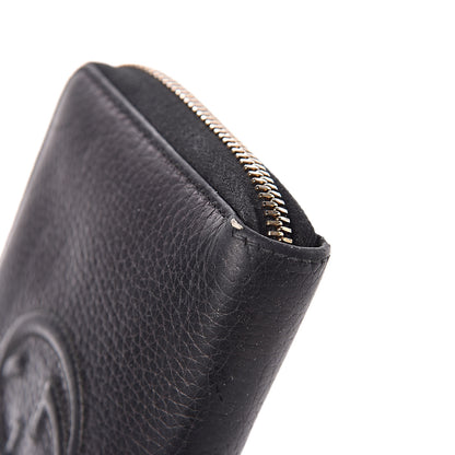 Gucci Pebbled Calfskin Medium Soho Zip Around Wallet Black 8 of 13