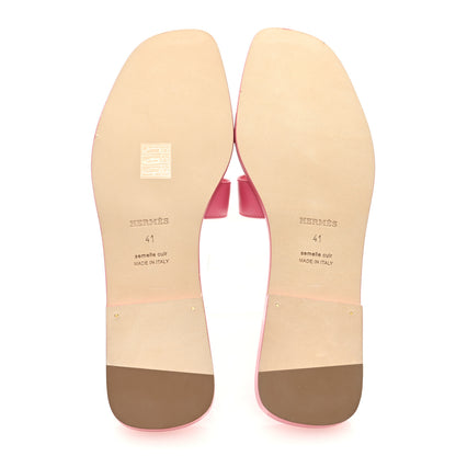 Hermes Box Calfskin Oran Sandals 41 Rose Petale 5 of 8