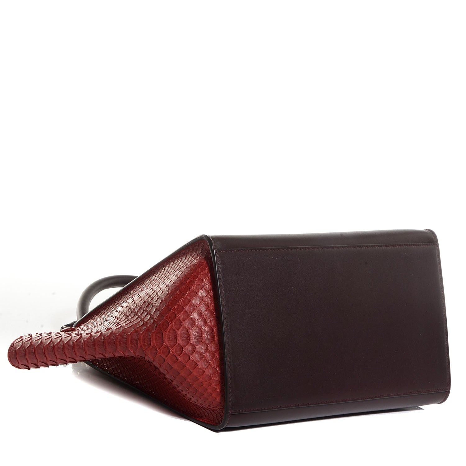 Celine Python and Calfskin Medium Tri-Color Trapeze Wine 4 of 9