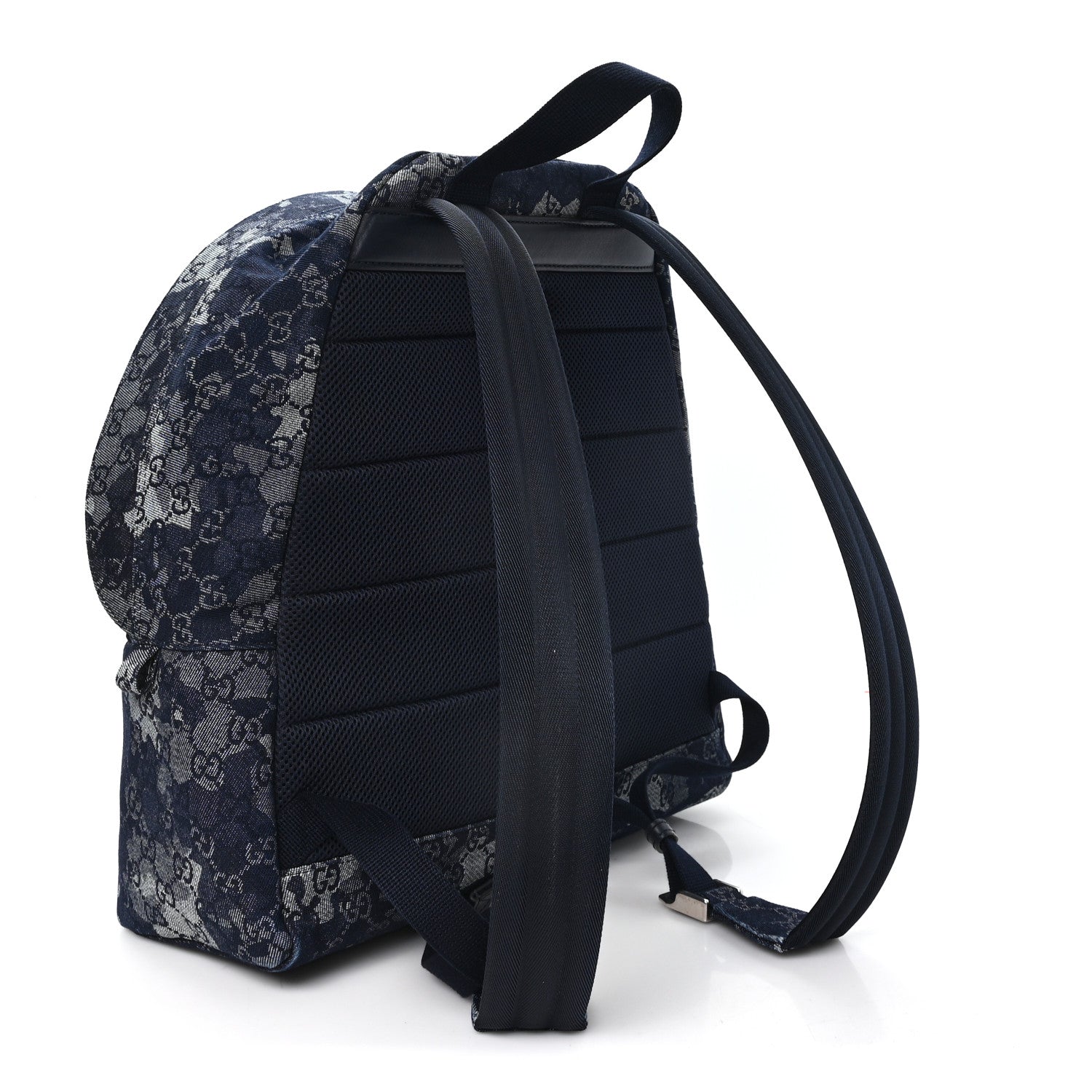 Gucci Denim Monogram Camouflage Large Backpack Blue 2 of 10