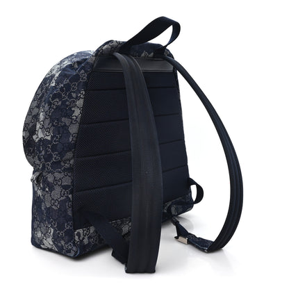 Gucci Denim Monogram Camouflage Large Backpack Blue 2 of 10