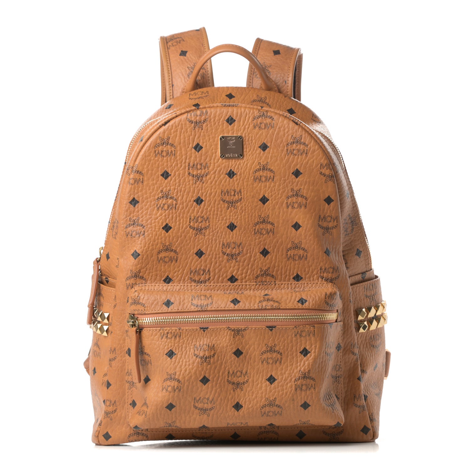 MCM Visetos Medium Side Studs Stark Backpack Cognac 1 of 13