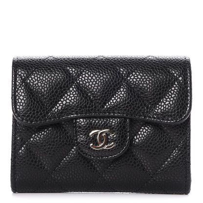 Chanel Caviar Quilted Flap Card Holder Wallet Black 1 of 10