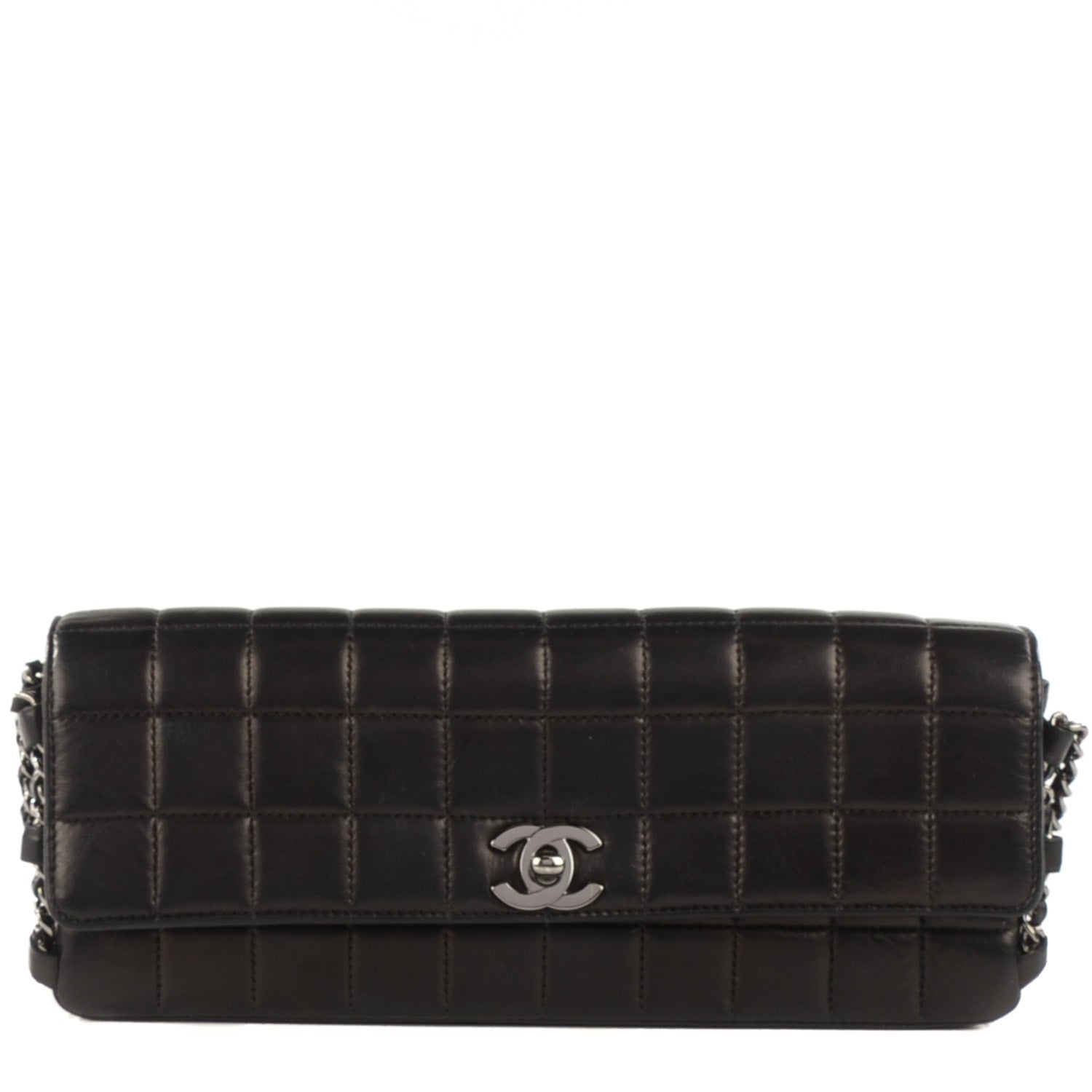 Chanel Lambskin Quilted East West Chocolate Bar Flap Black 1 of 9