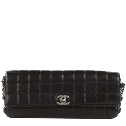 Chanel Lambskin Quilted East West Chocolate Bar Flap Black 1 of 9