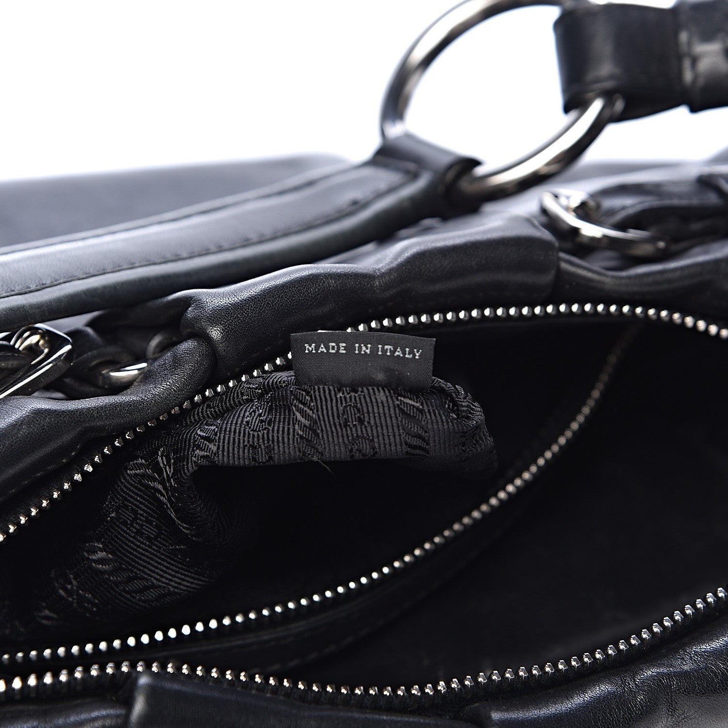 Prada Soft Calfskin Pleated Hobo Black 7 of 16