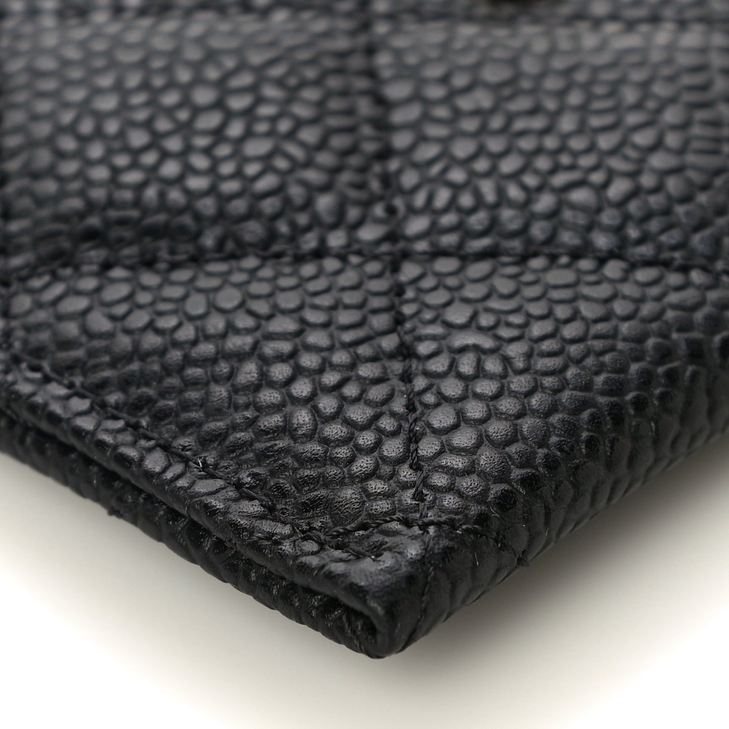 Caviar Quilted Card Holder Black