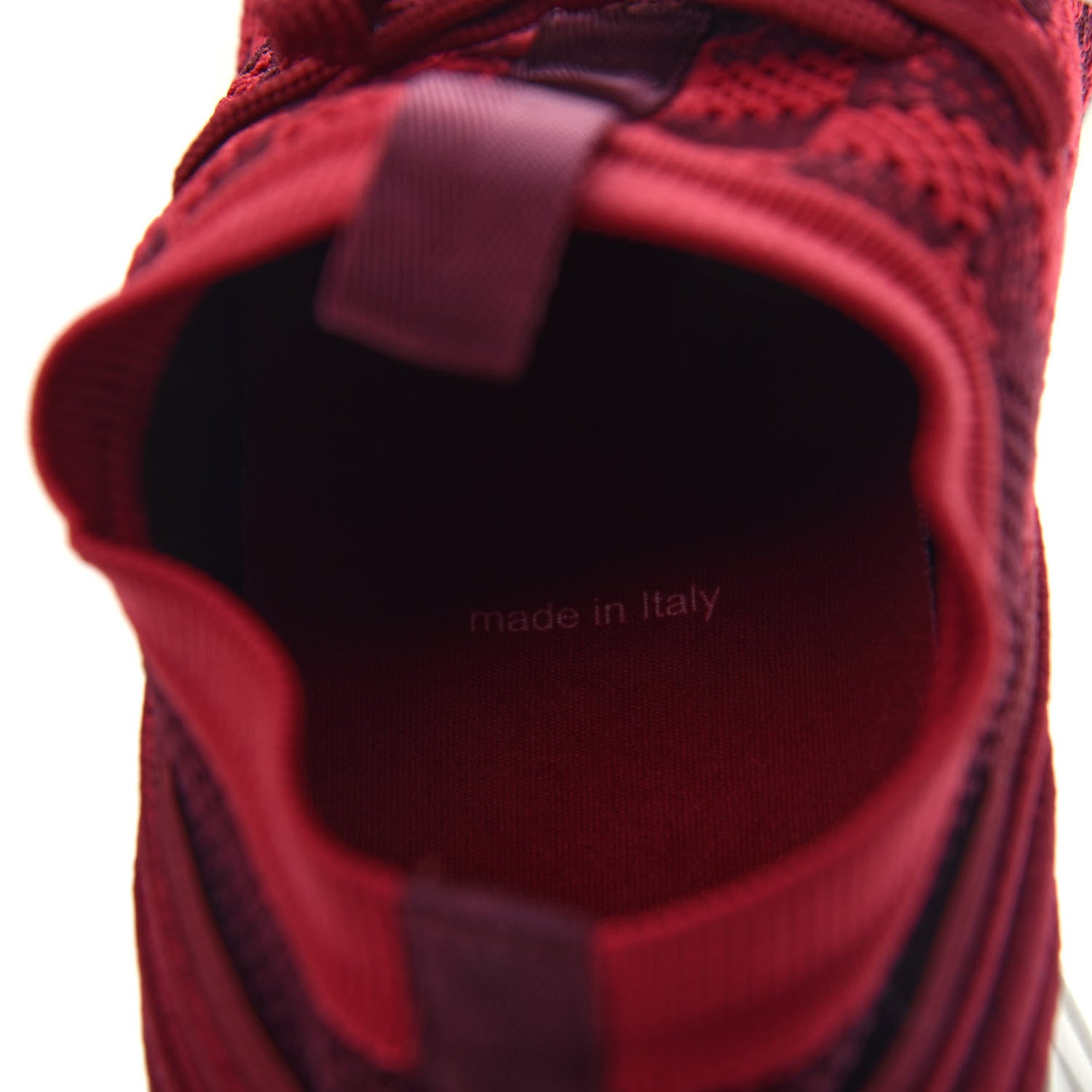 Louis Vuitton Knit Damier Mens Fastlane Sneakers 7.5 Burgundy Red 9 of 12