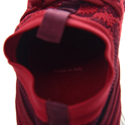 Louis Vuitton Knit Damier Mens Fastlane Sneakers 7.5 Burgundy Red 9 of 12