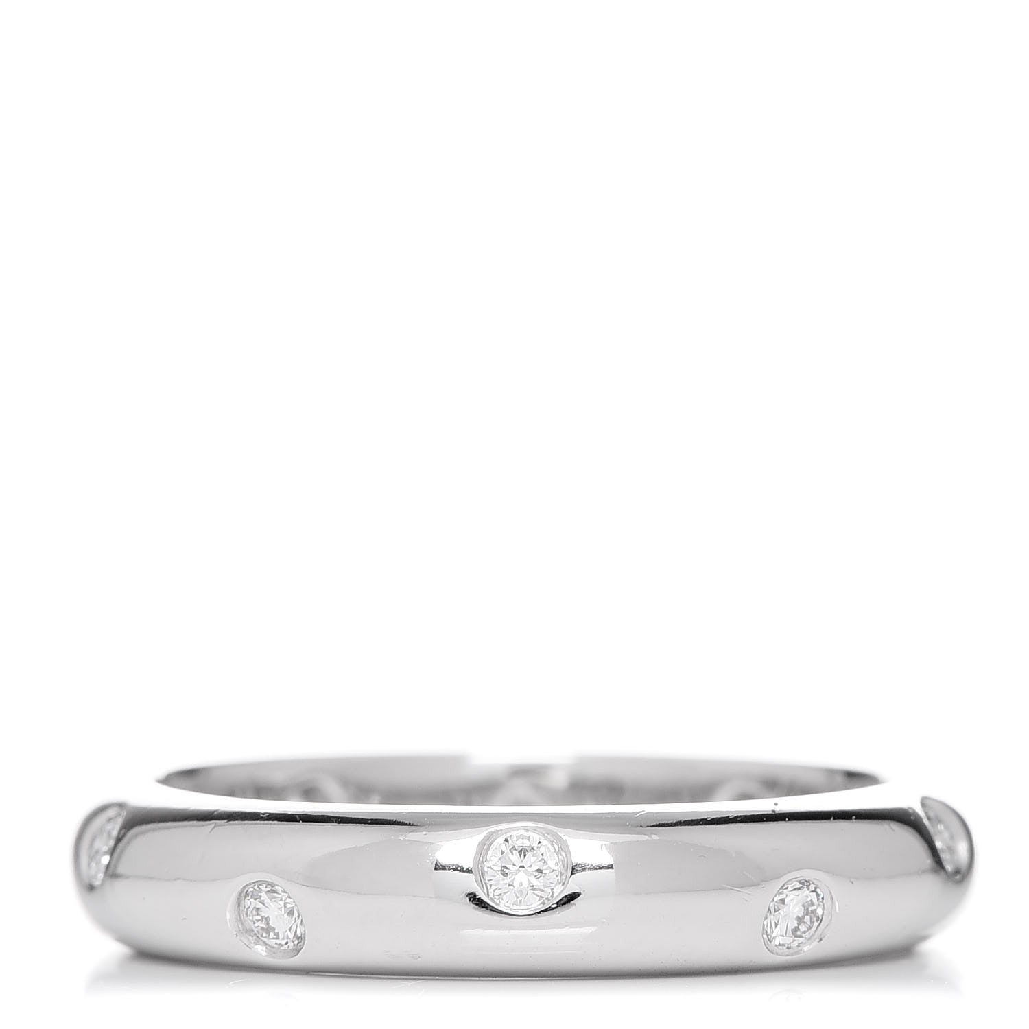 Tiffany Platinum Diamond 4mm Etoile Band Ring 54 6.75 1 of 5