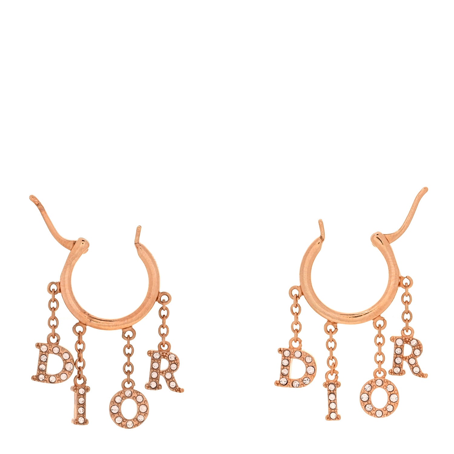 Christian Dior Crystal Dio(r)evolution Hoop Earrings Rose Gold 3 of 4
