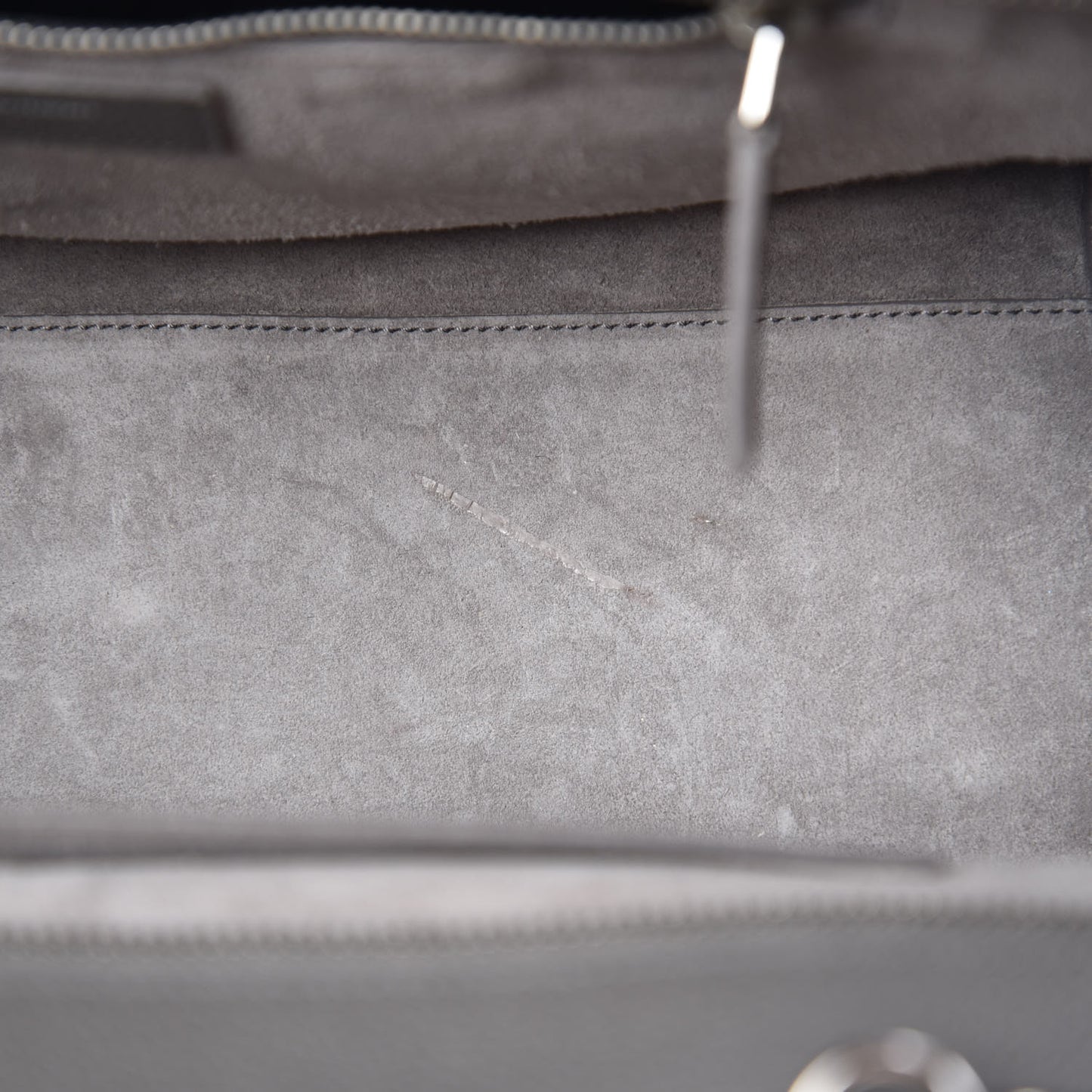 Grained Calfskin Small Cabas Rive Gauche Fog